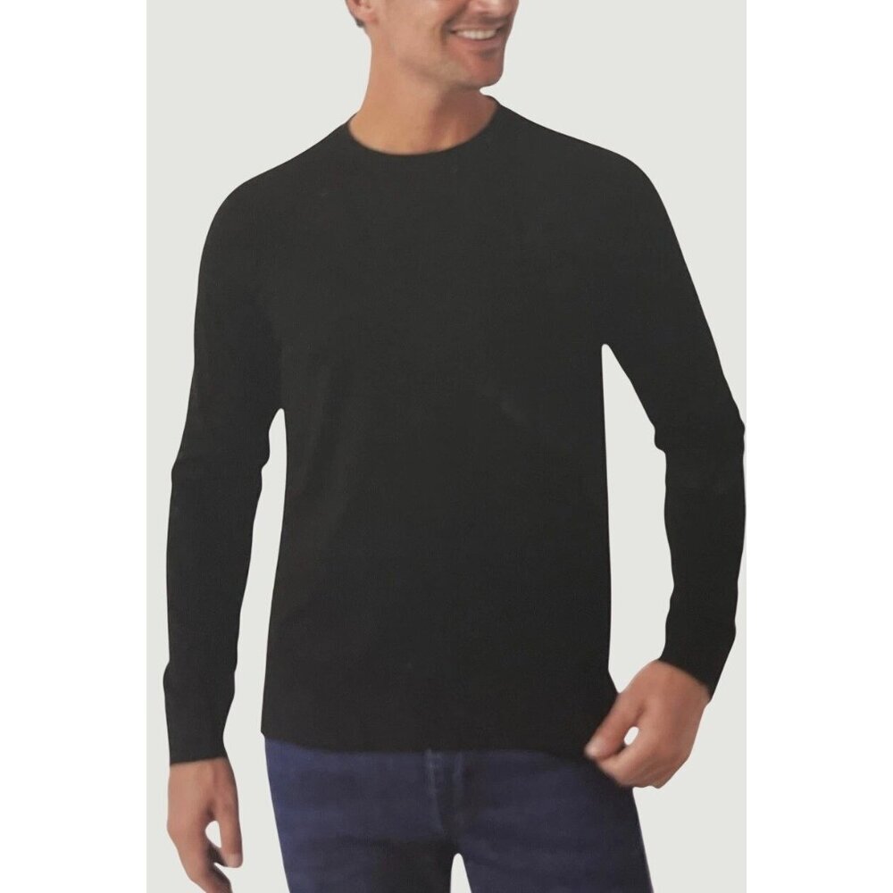 L Black Long Sleeve Crewneck Sweatshirt Cotton Blend G1808